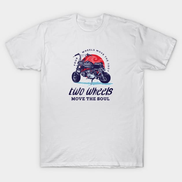 Mini Motorcycle, monkey, japanese, bike, two wheels T-Shirt by SW Longwave